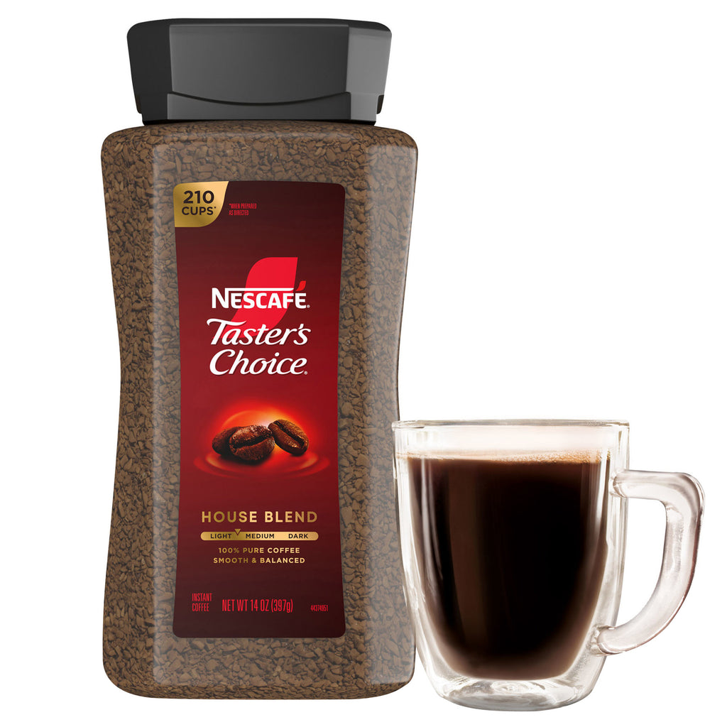 NESCAFE Taster'S Choice Instant Coffee, House Blend, Light-Medium Roast,14 Oz