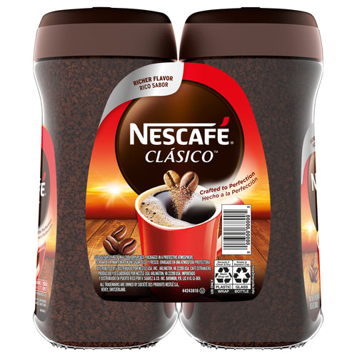 NESCAFE CLASICO Instant Coffee, Dark Roast, 10.5 Oz, 2-Count