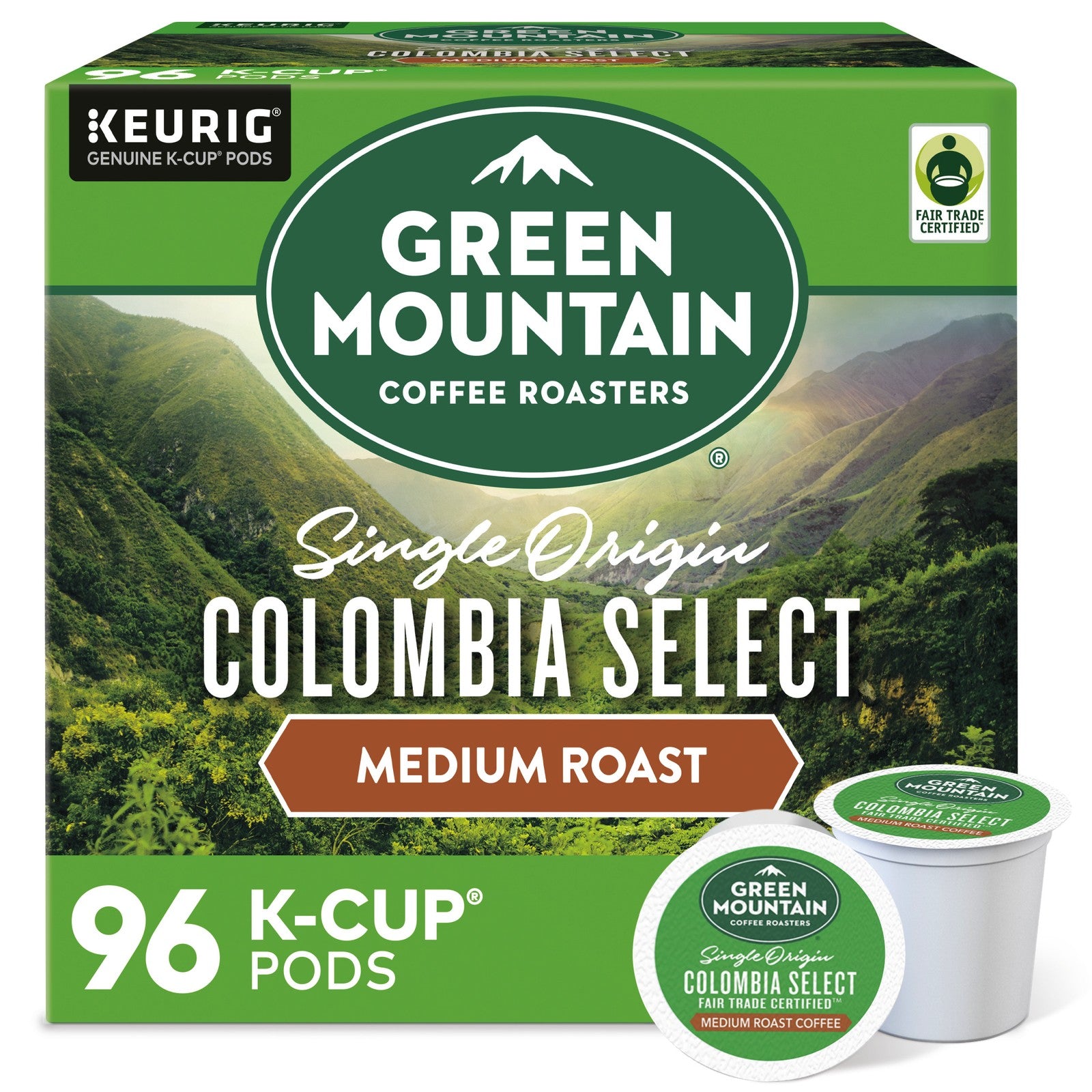 Green Mountain Coffee Colombia Select, Keurig K-Cup Pod, Medium Roast, 96 Count